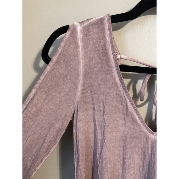 American Eagle Women's Soft‎ & Sexy Shirt Mauve Cold Shoulder Bell Sleeve XXS - Picture 3 of 16